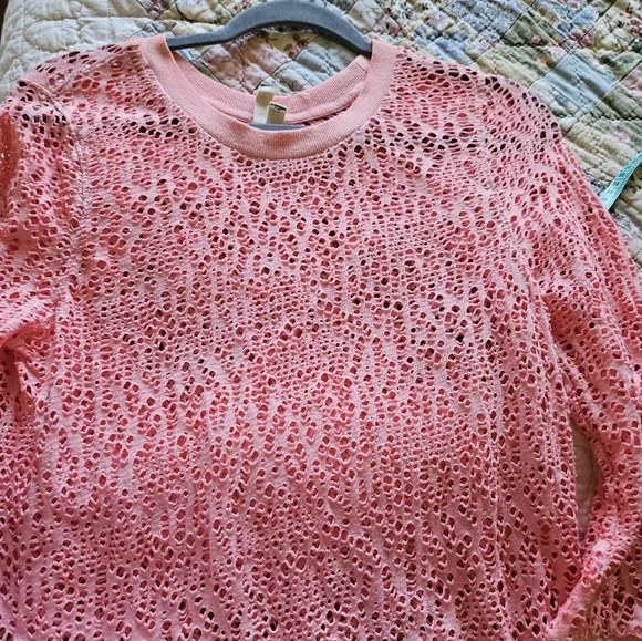 FREE PEOPLE We The Free Pink Cutout Top Large - Picture 4 of 4